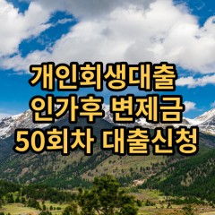 개인회생대출 인가후50회차 개인회생대출 변제금50회차 개인회생중대출 미납금50회차 대출가능한곳