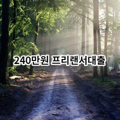 240만원 프리랜서대출 급전 당일 소액 일수 월변